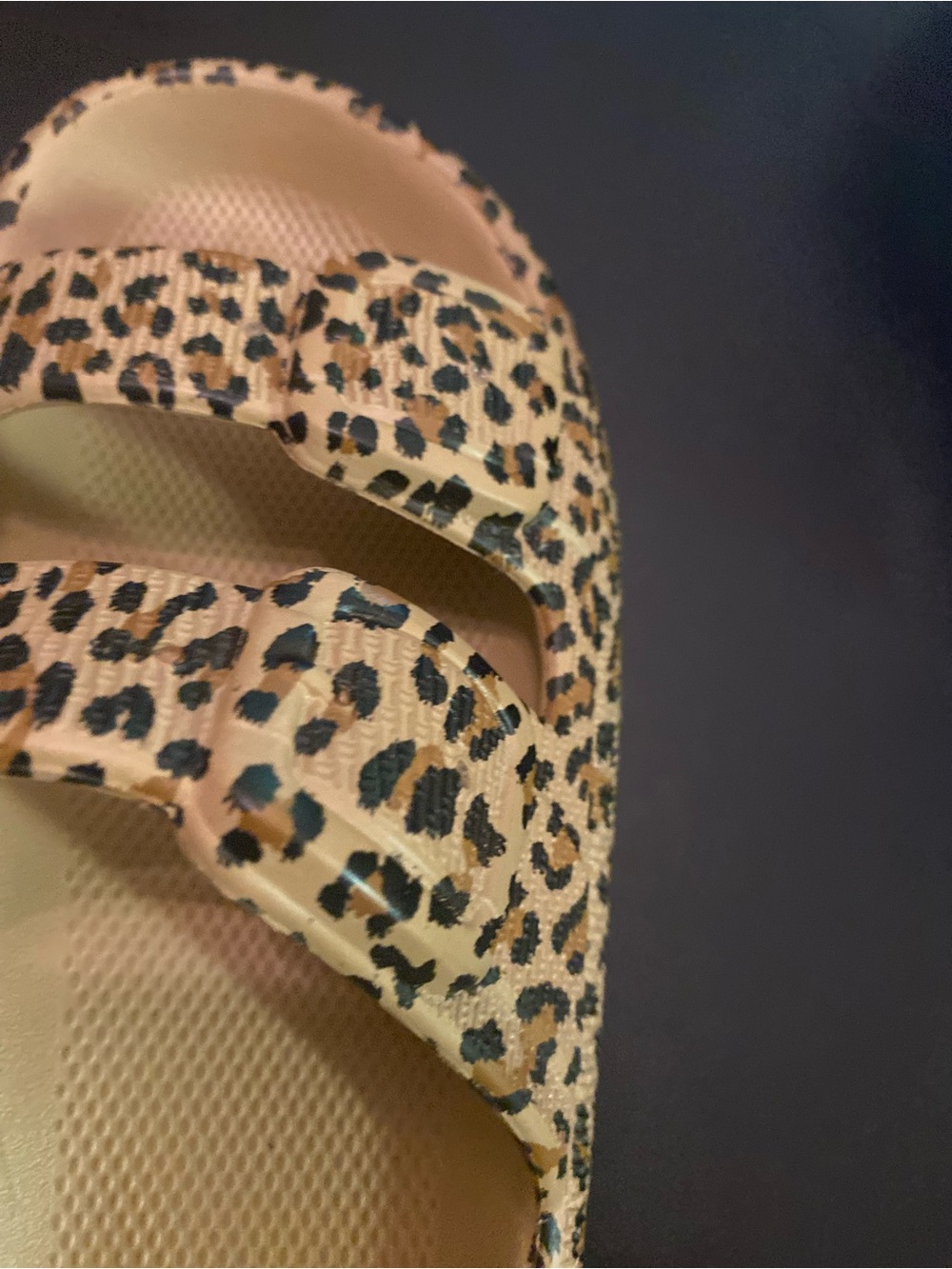 NOBO Kids Leopard Print Double-Strap Slide Sandals - Tan/Black - Picture 5 of 6